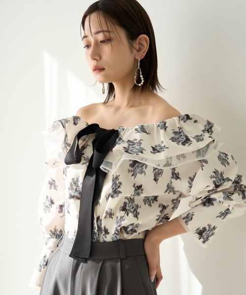 ブラウス シャツ 2wayラッフルブラウス レディース