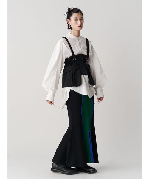 UN3D.（アンスリード） スカート MULTICOLOR WAVE LINE SLIT KT SK