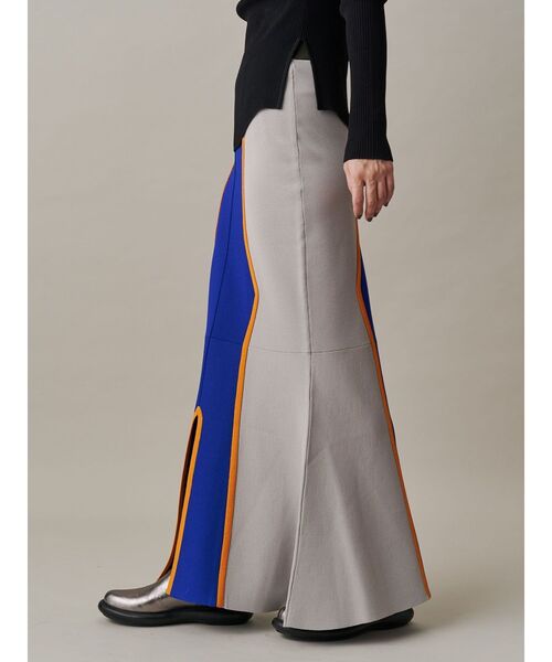 UN3D.（アンスリード） スカート MULTICOLOR WAVE LINE SLIT KT SK