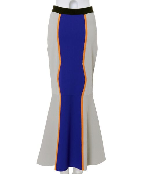 UN3D.（アンスリード） スカート MULTICOLOR WAVE LINE SLIT KT SK