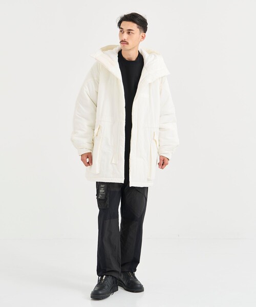 ダウンジャケット ダウン 別注 9242-C001-001 HOOD COAT WHITE EDITION メンズの画像