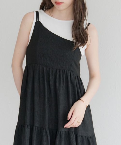 春色情熱❤️アシメキャミワンピース✨フリルロングスカートでお洒落にモテ服 春色情熱❤️アシメキャミワンピース✨フリルロングスカートで