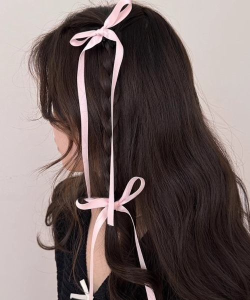 リボンのヘアクリップ２つ creeam_k01184