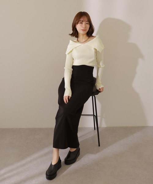 リブオフショルダーニット リブオフショルダーニット | ファッション通販サイト NUGU