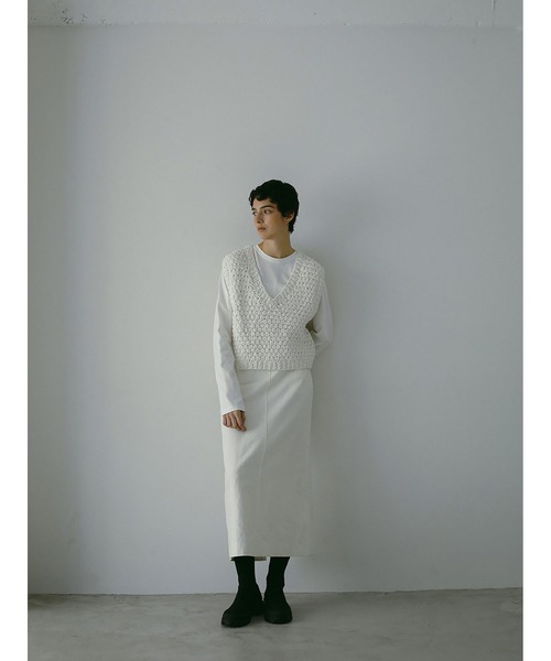 HER. ベスト ジレ ハンドニットコンパクトベスト レディース
