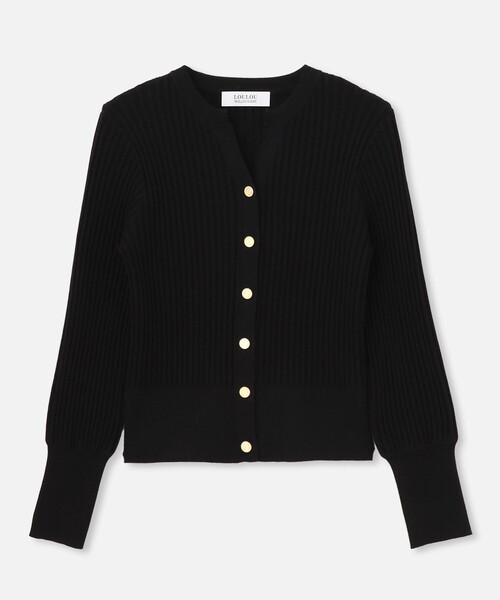 【LOULOU WILLOUGHBY】キーネックリブカーディガン allureville カーディガン 「LOULOU WILLOUGHBY」キーネックリブ