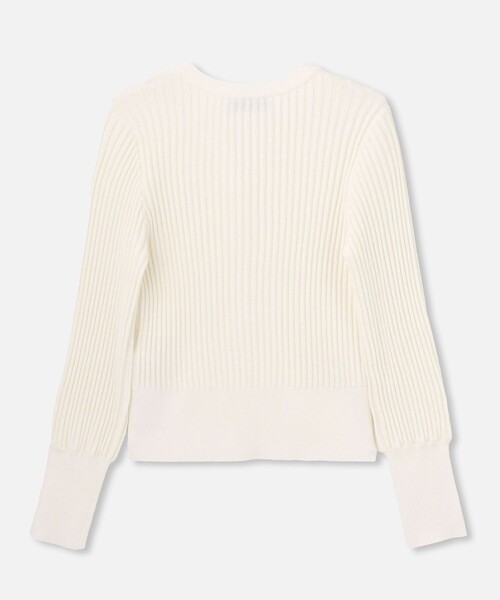 【LOULOU WILLOUGHBY】キーネックリブカーディガン LOULOU WILLOUGHBY】フェザーリブボーダーカーディガン