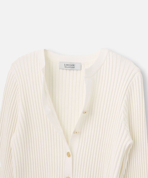 allureville カーディガン 「LOULOU WILLOUGHBY」キーネックリブ