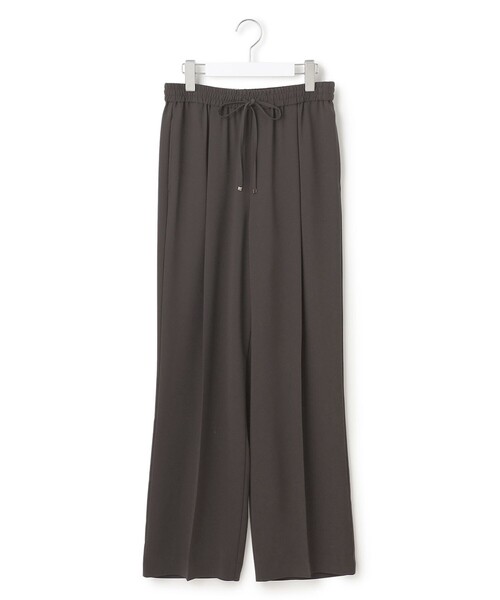 uvカット パンツ ストレッチジョーゼット ワイド パンツ レディースの画像