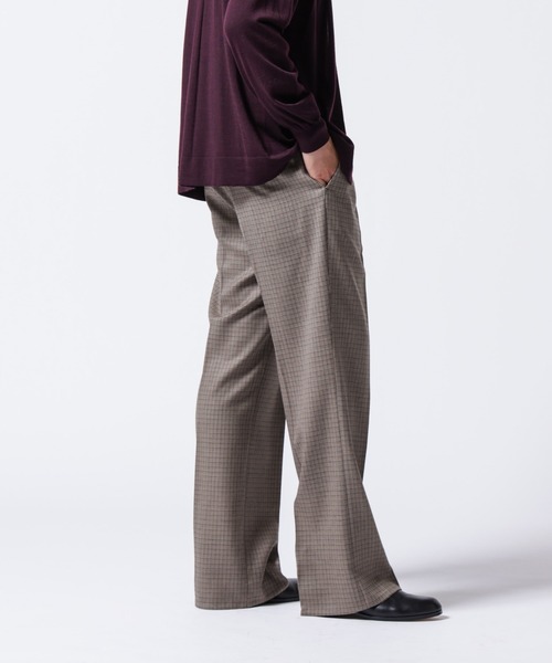 24SS 一度着3.6万 wjk　クリース スラックス パンツ wjk】【予約販売10月中旬～下旬入荷】 venetian stripe wide banana