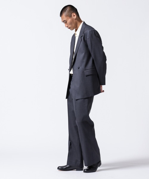 24SS 一度着3.6万 wjk　クリース スラックス パンツ wjk】【予約販売10月中旬～下旬入荷】 venetian stripe wide banana