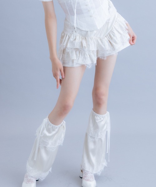 monepine パンツ lace frill shorts＆leg warmers/レースフリル