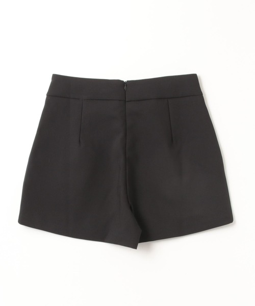 パンツ ハイウエストビックボタンタック入りショートパンツ レディース