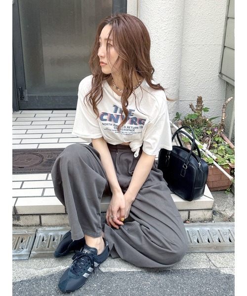 tシャツ USA COTTON ルーズTEE レディース Ungrid tシャツ ツアーロゴルーズTee レディース : ZOZOTOWN
