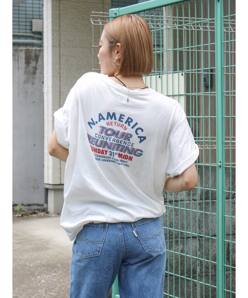 tシャツ メッシュルーズTee レディース Ungrid tシャツ ツアーロゴルーズTee レディース : ZOZOTOWN