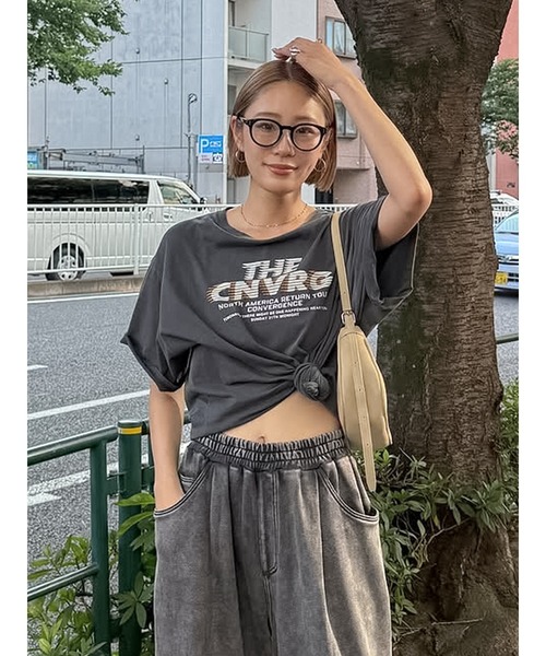 tシャツ メッシュルーズTee レディース Ungrid tシャツ ツアーロゴルーズTee レディース : ZOZOTOWN
