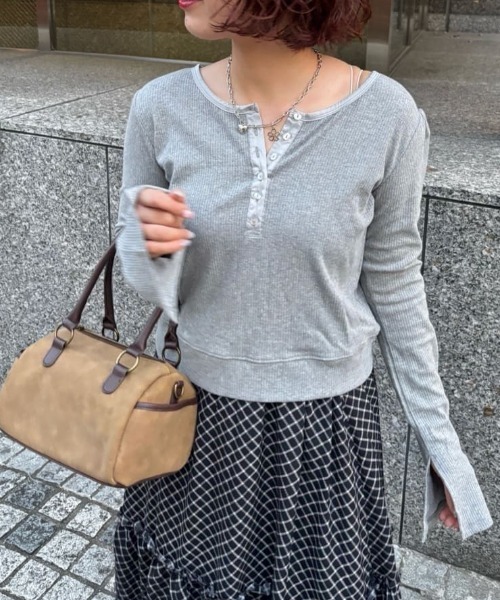 Kastane（カスタネ） tシャツ 「新色追加/5色展開」ヘンリーリブプル