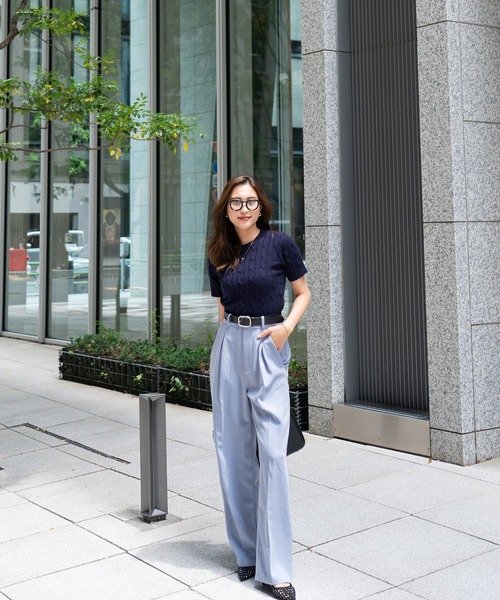 BLUE×PALANG スラックス パンツ TUCK LONG PANTS レディース