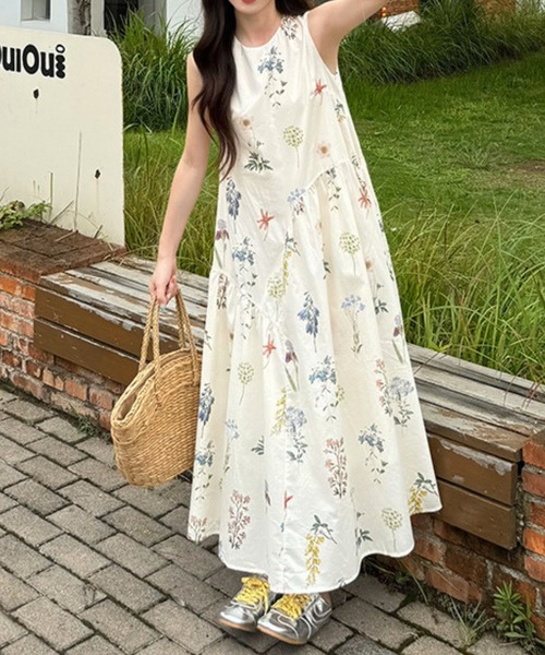 CADBURY（キャドバリー） ワンピース プリント柄ノースリーブロング