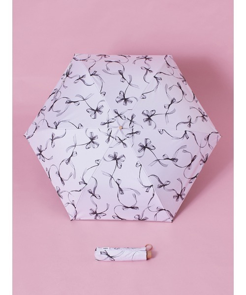 【新品未使用】SNIDEL×PROTECT U♡コラボレーション日傘 リボン柄 SNIDEL 折りたたみ傘 「SNIDEL×PROTECT U」コラボレーション日傘