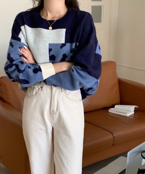 「emi+」 長袖ニット FREE ブラウン レディース_画像7