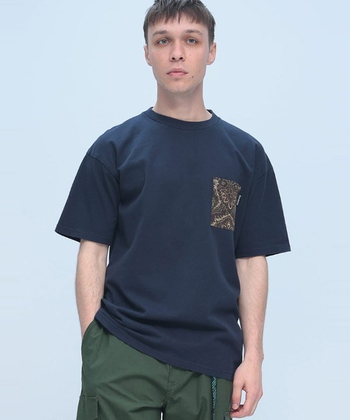 Goodwear（グッドウェア） tシャツ 異素材ポケット クルーネック 半袖