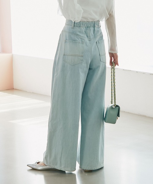 [La boutique BonBon] обработка Denim брюки 2 темно-синий женский 