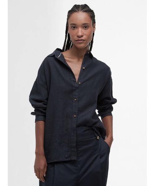 ブラウス シャツ Hampton リラックスフィット リネン シャツ レディース