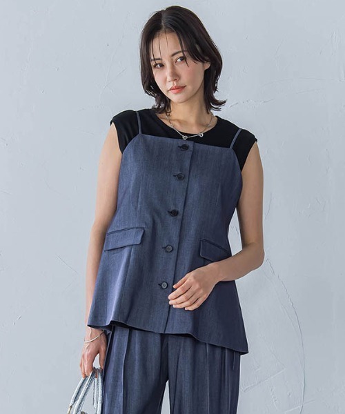 ロートレアモン（LAUTREAMONT）/デニムライクキャミソール≪洗濯機で洗える≫ LAUTREAMONT（ロートレアモン） キャミソール デニムライク