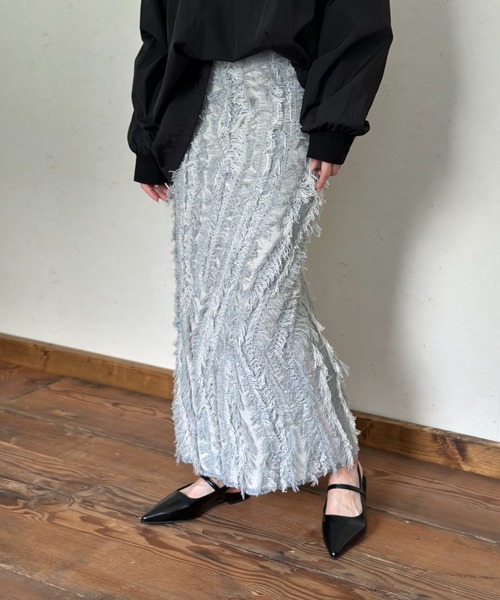 「Per sist ence」 ニットスカート FREE アイボリー レディース_画像9