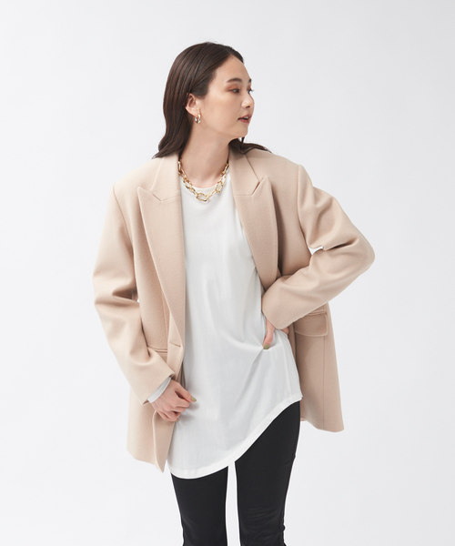 「qualite」 チェスターコート 38 ブラウン レディース_画像3