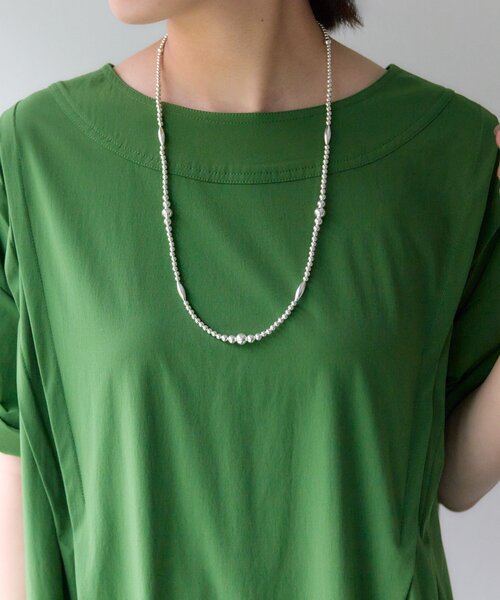 ネックレス 「スターリングシルバー使用」ナバホナツメデザインロングネックレス レディースの画像