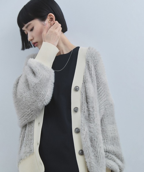 ADAM ET ROPE' FEMME フェザーヤーンカーディガン ADAM ET ROPE'｜【WEB限定・新色追加】フェザーヤーン
