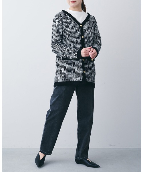 「IEDIT」 加工デニムパンツ LARGE ブラック レディース