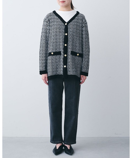 「IEDIT」 加工デニムパンツ LARGE ブラック レディース