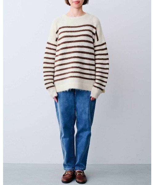 「IEDIT」 加工デニムパンツ LARGE ブラック レディース
