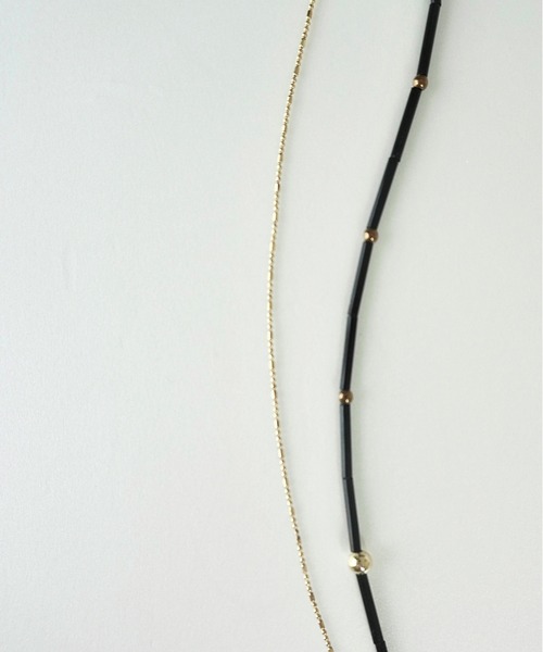 Lynn. ネックレス bamboo ＆ chain necklace／3way レイヤード 