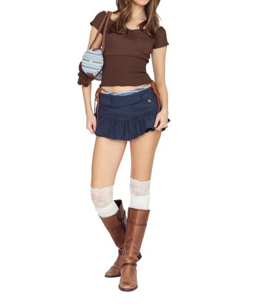 スカート glowny GLOWNY スカート GLOWNY/グロウニー BONES GRUNGY DENIM SKIRT