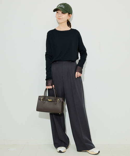 slobe iena レイヤードセットロンT 新品未使用 SLOBE IENA tシャツ レイヤードフロッキードットスリーブロンTEE