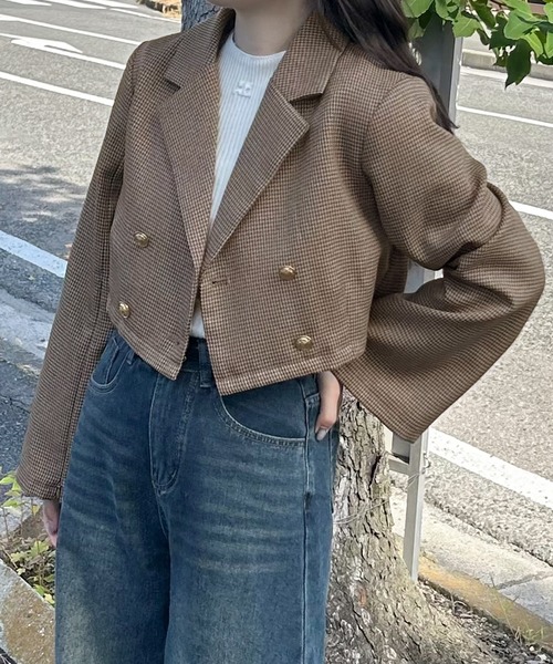 「JUNOAH」 テーラードジャケット LARGE チャコール レディース