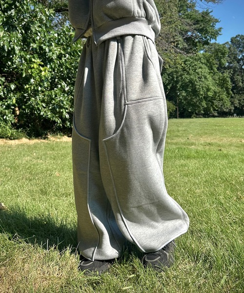 MandO（エムオー） スウェットパンツ ジャージ パイピングダブルニー
