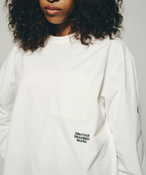 Marmot（マーモット） tシャツ 別注 ドローコード付き ワンポイント