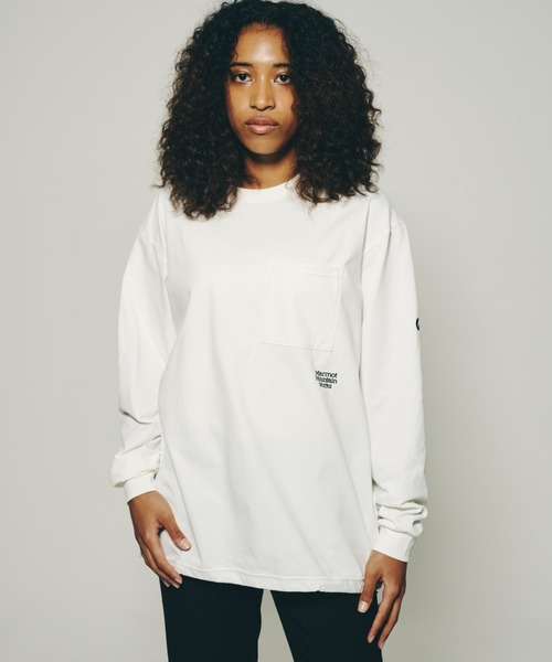 Marmot（マーモット） tシャツ 別注 ドローコード付き ワンポイント