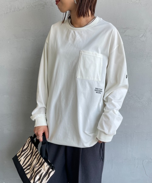 【未使用タグ付き】マーモット　marmot ヤマシャツ　スタンドカラー　長袖 Marmot（マーモット） tシャツ 別注 ドローコード付き ワンポイント