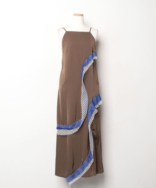 UN3D.（アンスリード） キャミソールワンピース 36 カーキ レディース