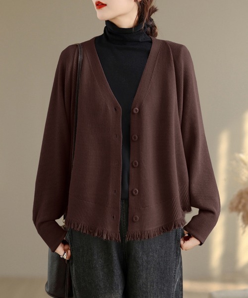 定価83,600円美品Drawer フリンジカーディガン カシミヤ94%シルク混 定価83,600円美品Drawer フリンジカーディガン カシミヤ94%シルク混
