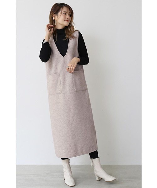 「Cinderella」 ノースリーブワンピース MEDIUM ベージュ レディース_画像4