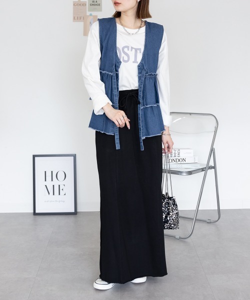 RCD ベスト ジレ フリルティアードデニムベスト レディース : ZOZOTOWN