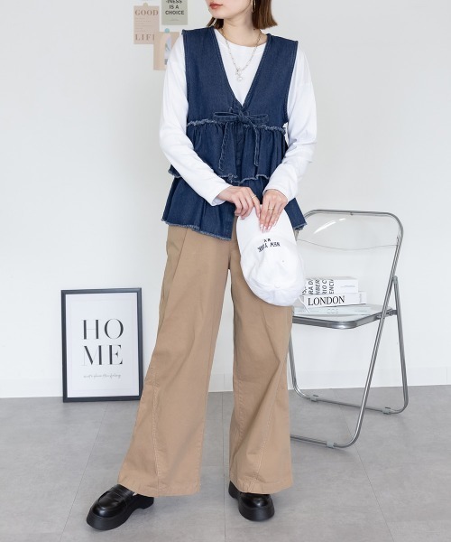 RCD ベスト ジレ フリルティアードデニムベスト レディース : ZOZOTOWN