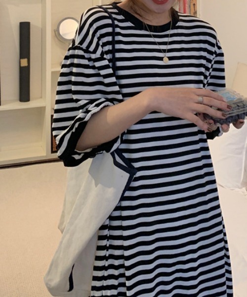 「deux amour」 半袖ワンピース FREE(9) ブラック レディース_画像4